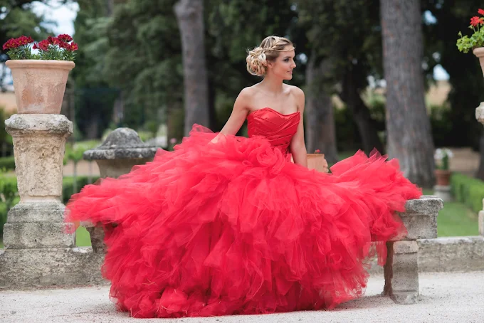Robe princesse rouge sur mesure